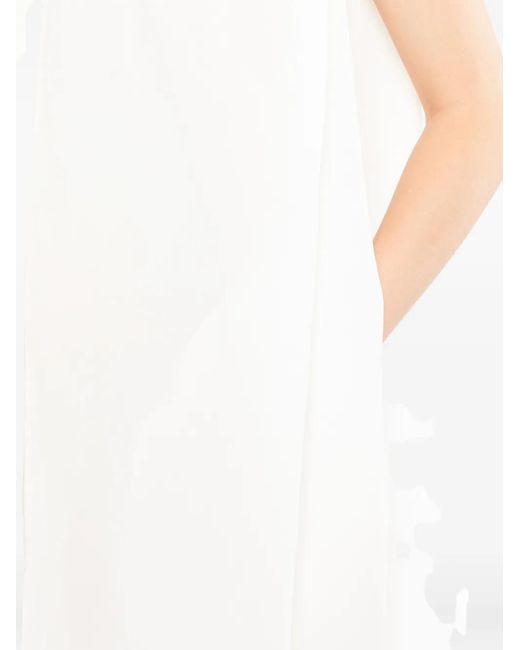 JNBY White Robe-Chemise À Broderie Florale Et Finitions Festonnées
