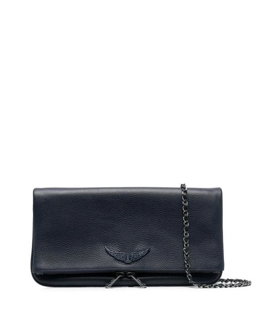 Zadig & Voltaire Blue Grained Wings-Patch Bag