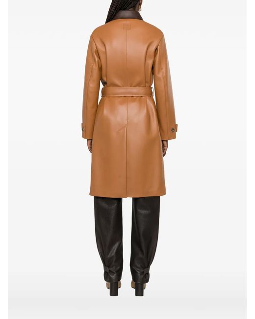 Loewe Brown Belted Colour-Block Coat