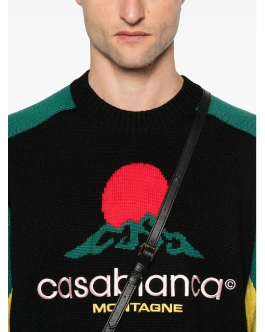 Casablanca Black Logo-Embroidered Sweater for men