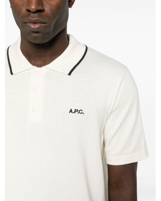 A.P.C. Natural Flynn Cotton Polo Shirt for men