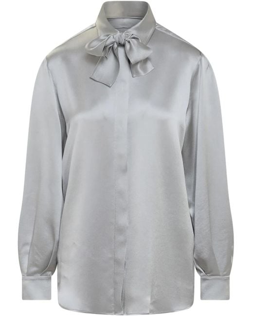 Alberta Ferretti Gray Bow-Detailing Shirt
