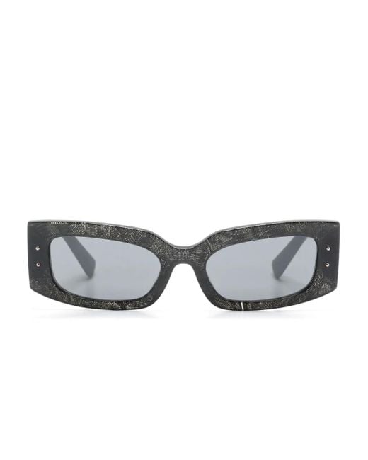 Dolce & Gabbana Gray Logo-Plaque Sunglasses