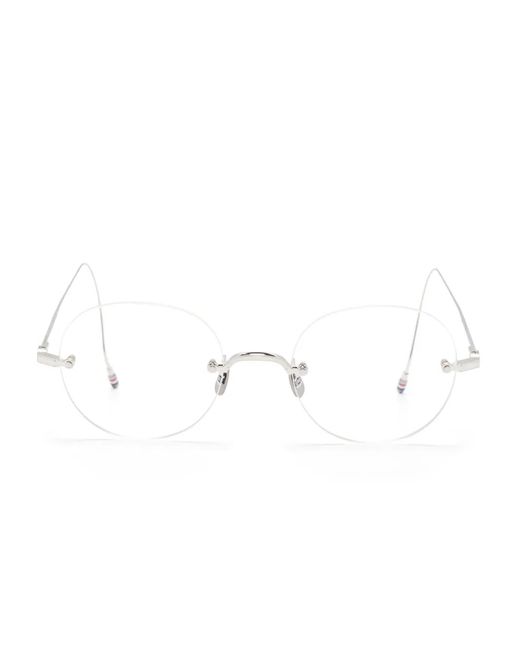 Thom Browne Metallic Round-Frame Glasses