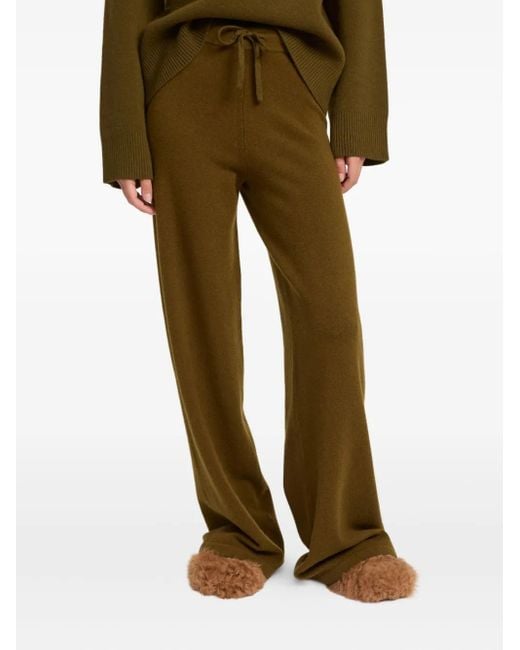 Yves Salomon Green Knit Wide-Leg Trousers