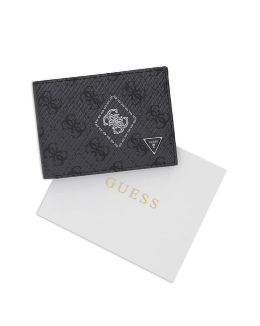 Guess Gray Portefeuille En Cuir À Design Pliant for men