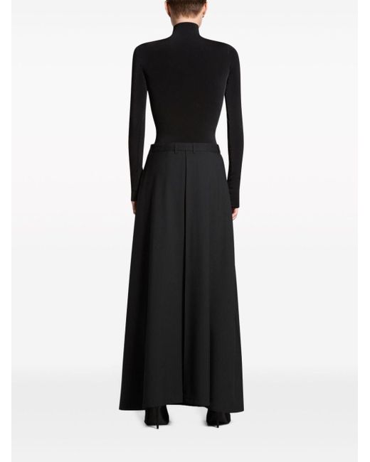 Falda larga con pliegues Balenciaga de color Black