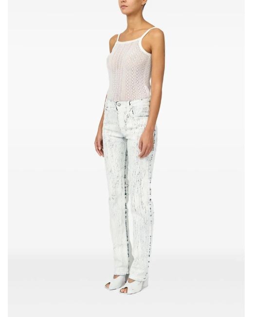 MM6 by Maison Margiela White Coated Jeans