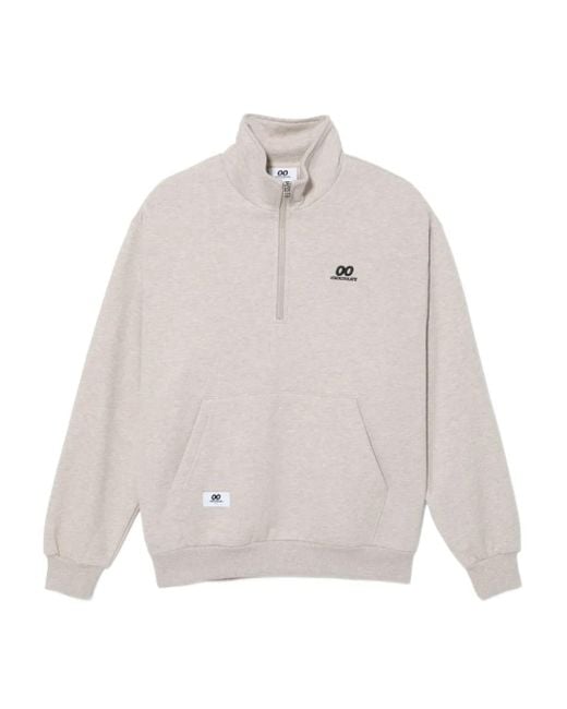Sudadera con cremallera y logo Chocoolate de hombre de color White