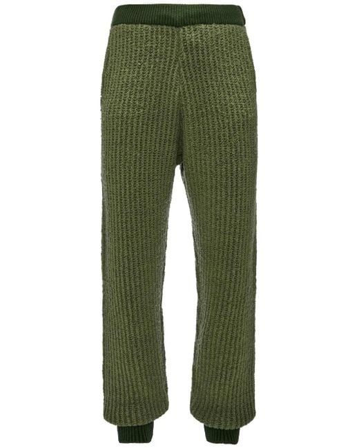 J.W. Anderson Green Wool Blend Knitted Trousers for men