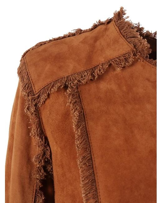 Bully Brown Fringed Suede Jacket
