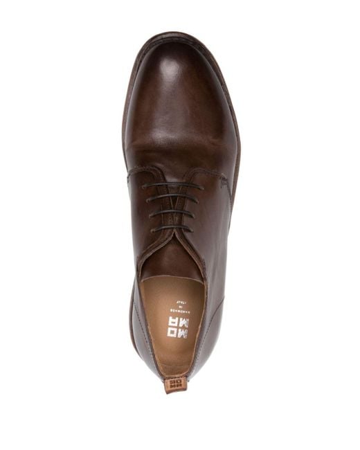 Moma Brown Round-toe Leather Derby Shoes for men