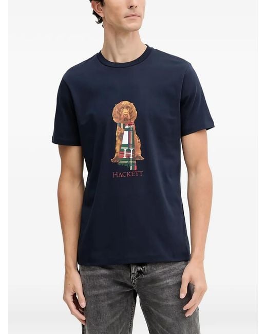 Hackett Blue Dog Graphic T-Shirt for men