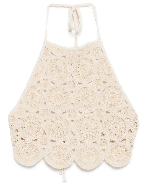 Bambah Natural Cropped Halter Top