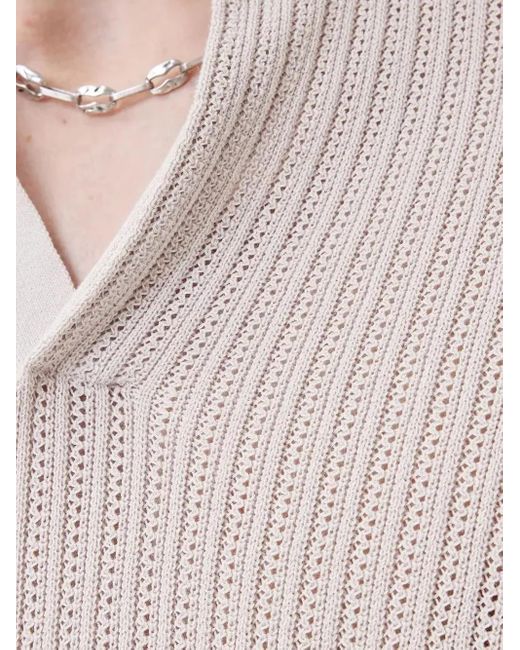 AllSaints Gray Ribbed Polo-Neck Sweater for men
