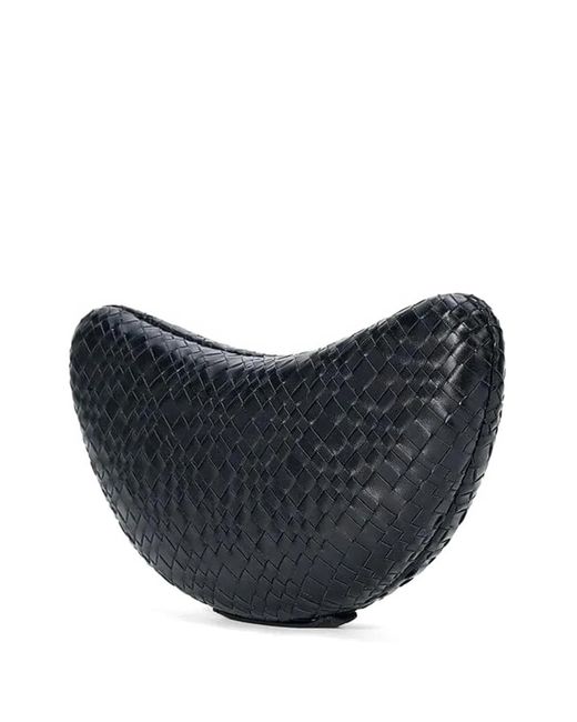 Staud Blue Crescent Woven Clutch Bag
