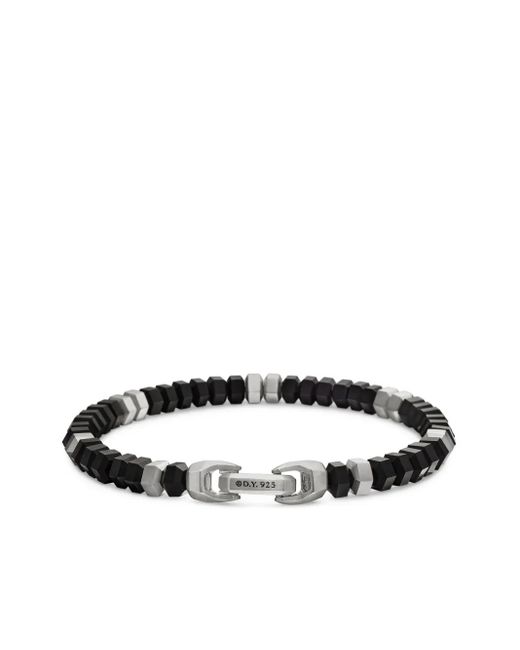 David Yurman White Sterling Hex Bead Bracelet (6Mm) for men