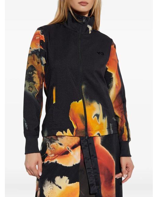 Y-3 Blue Abstract-Print Zip-Up Jacket