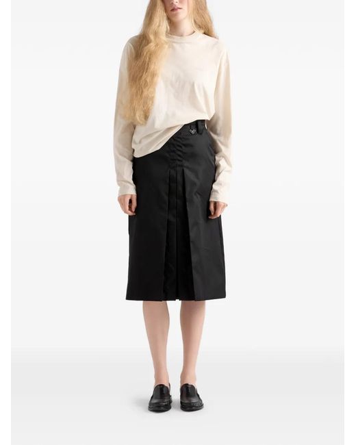 Prada Black Re-Nylon Flared Skirt