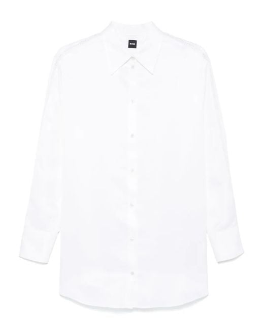 Boss White Lace-Detailed Shirt