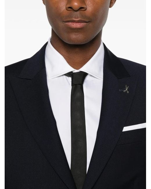 Daniele Alessandrini Blue Textured Single-Breasted Suit for men