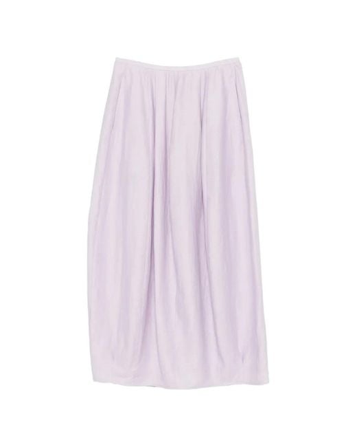 Tela Pink Pleated Rear-Slit Skirt