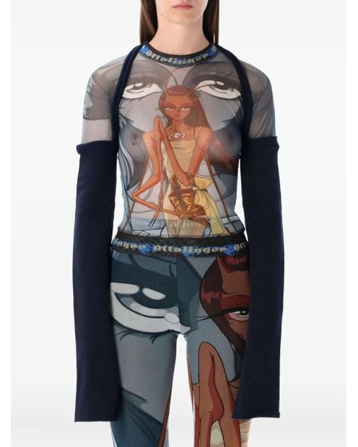 Top Julien A Maniche Lunghe di OTTOLINGER in Blue