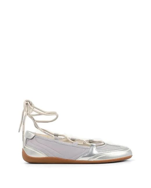 Karl Lagerfeld White Altia Ballet Flats