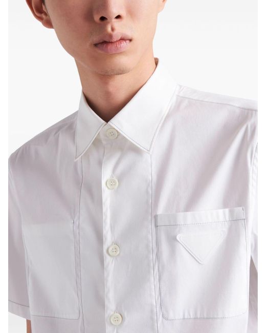 Prada Overhemd Met Logo in het White voor heren