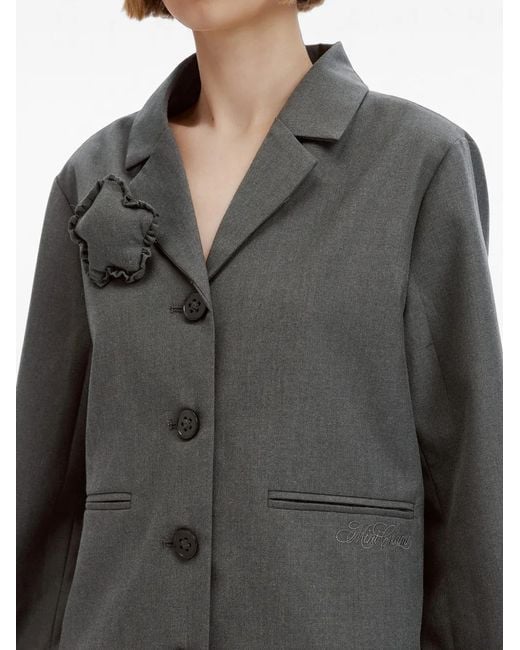 Mini Cream Gray Star-Patchwork Single-Breasted Jacket
