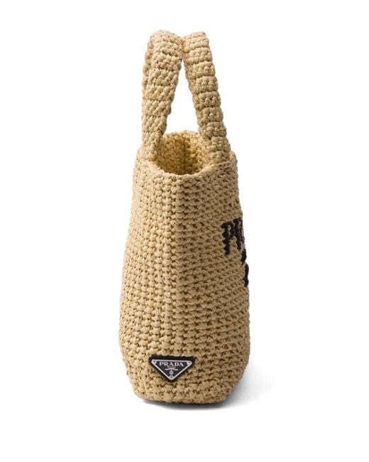 Prada Metallic Small Crochet Tote Bag