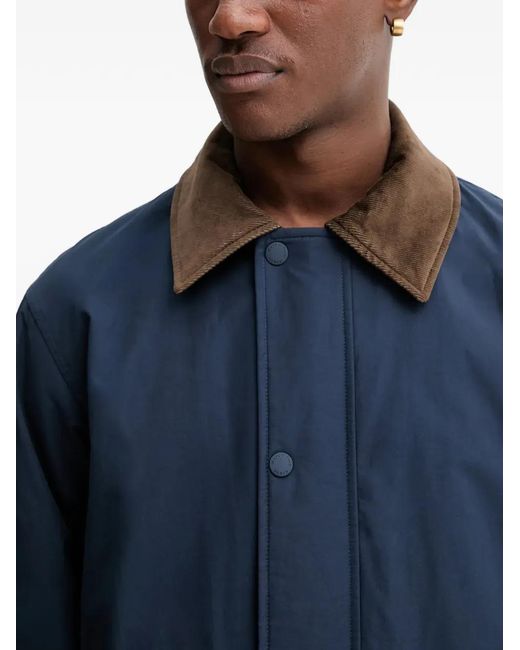 Marc O' Polo Blue Corduroy-Collar Water-Repellent Jacket for men