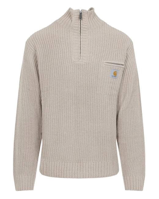 Carhartt Detroit Pullover mit kurzem Reißverschluss in Gray für Herren