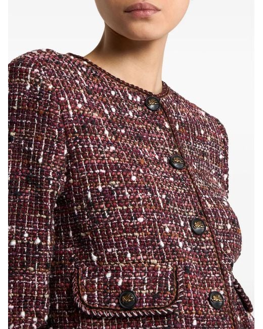 Etro Brown Cotton Tweed Jacket