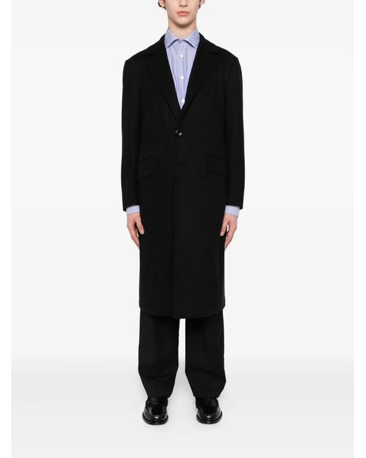 Kiton Black Luca Coat for men