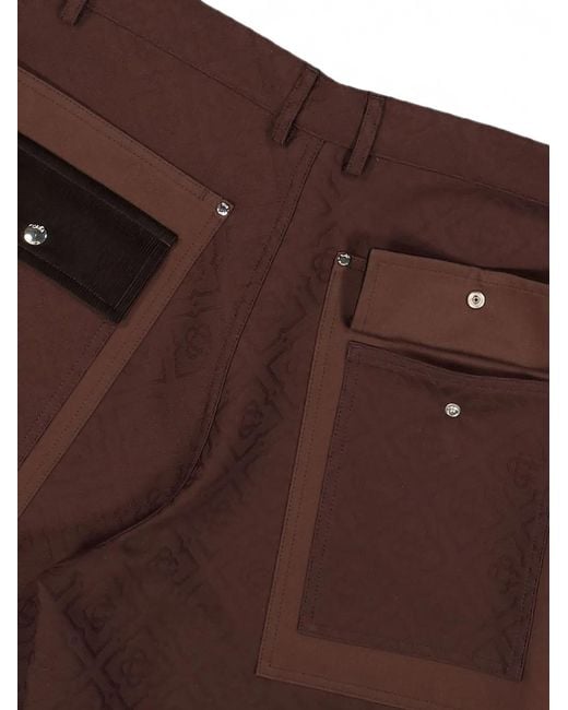 Casablanca Brown Monogram Cargo Shorts For for men