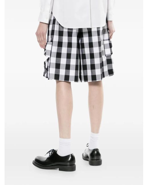 Comme des Garçons White Gingham Bow Shorts