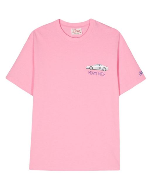 Mc2 Saint Barth Pink Miami Nice Cotton T-shirt for men