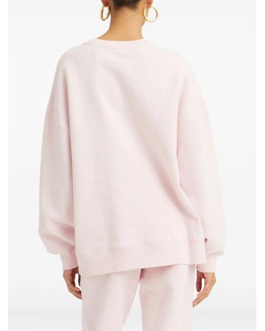 Felpa Con Logo Ricamato di ROTATE BIRGER CHRISTENSEN in Pink