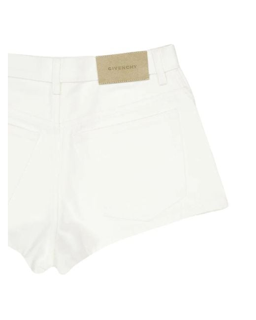 Givenchy Polaris Denim Shorts in het White