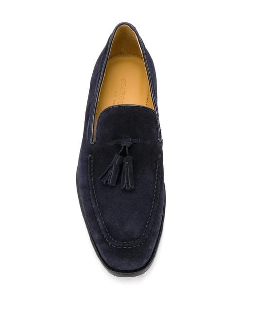 Scarosso Blue Classic Tassel Loafers for men