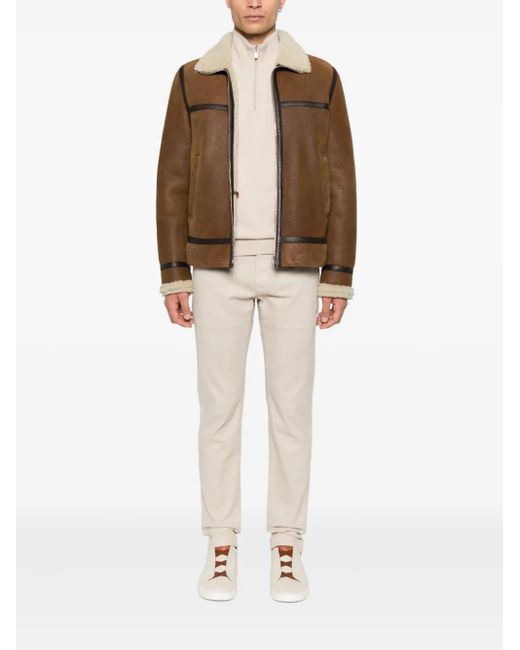 Jacob Cohen White Button Fly Straight-Leg Trousers for men