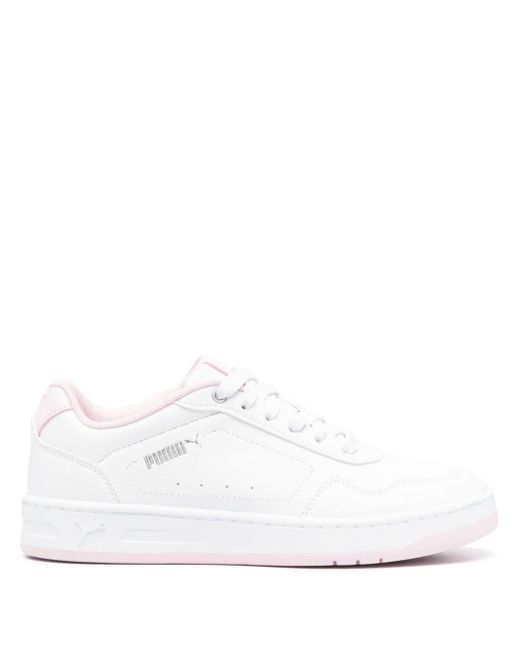 PUMA White Court Panelled Sneakers
