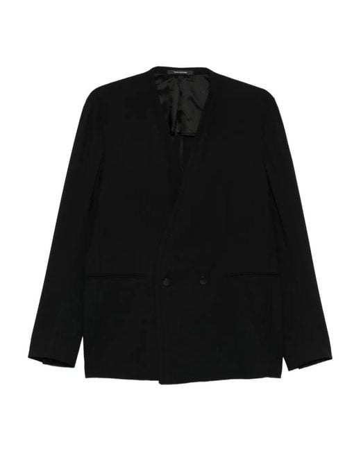 Tagliatore Black Double-Breasted Jacket for men