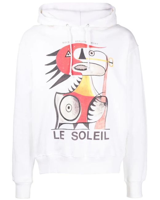 Endless Joy White "Le Soleil" Cotton Hoodie for men