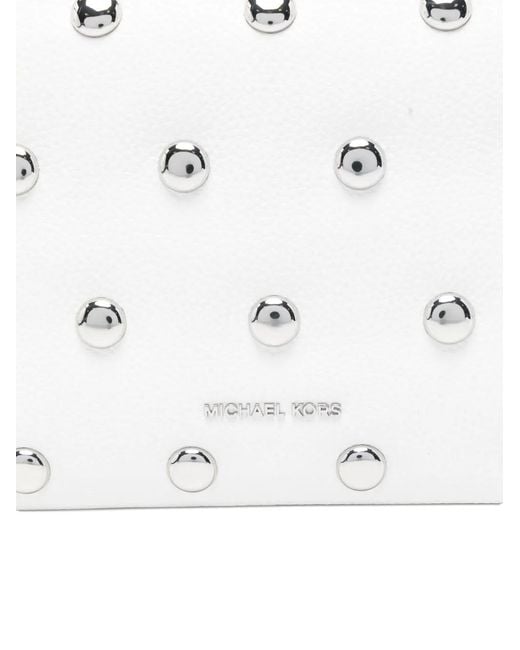 Michael Kors White Studded Shoulder Bag