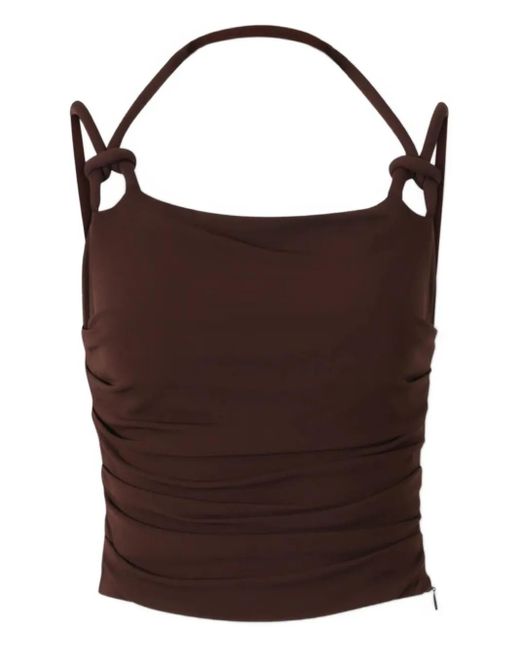 Cult Gaia Brown Cropped-Top mit Knoten