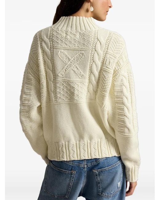 Polo Ralph Lauren レディース ホワイト ケーブルニット セーター 