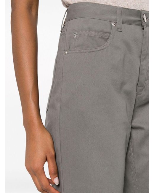 AMI Gray High-waist Flared Trousers