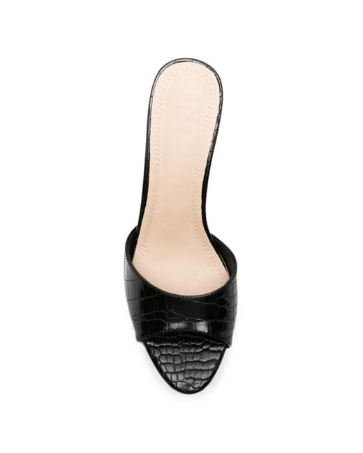 Twentyfourhaitch Black Brandinchi Croc-Effect Sandals